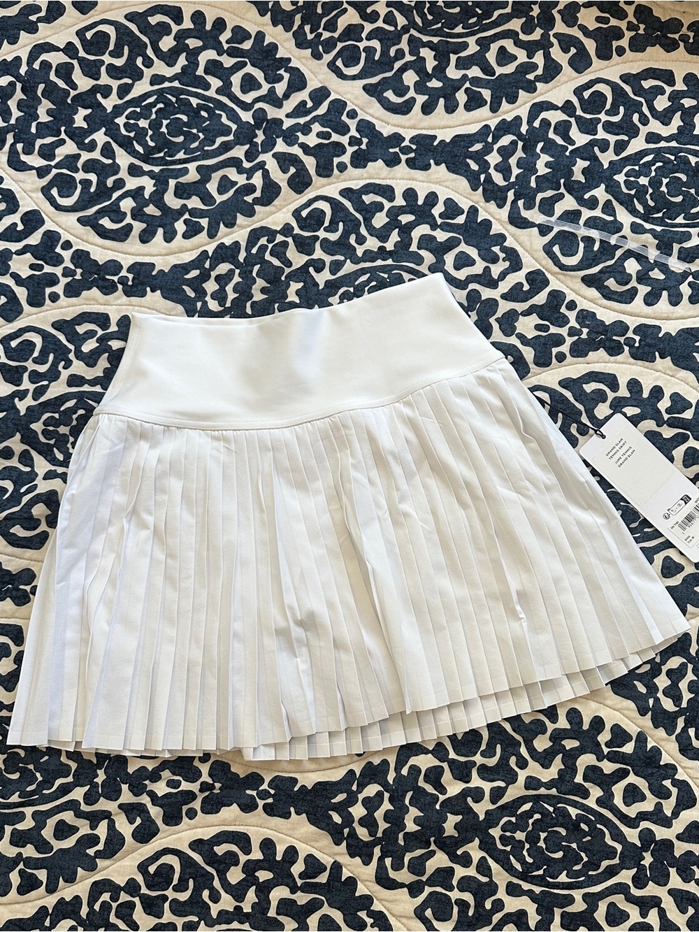 ALO Yoga White Pleated Mini Skirt